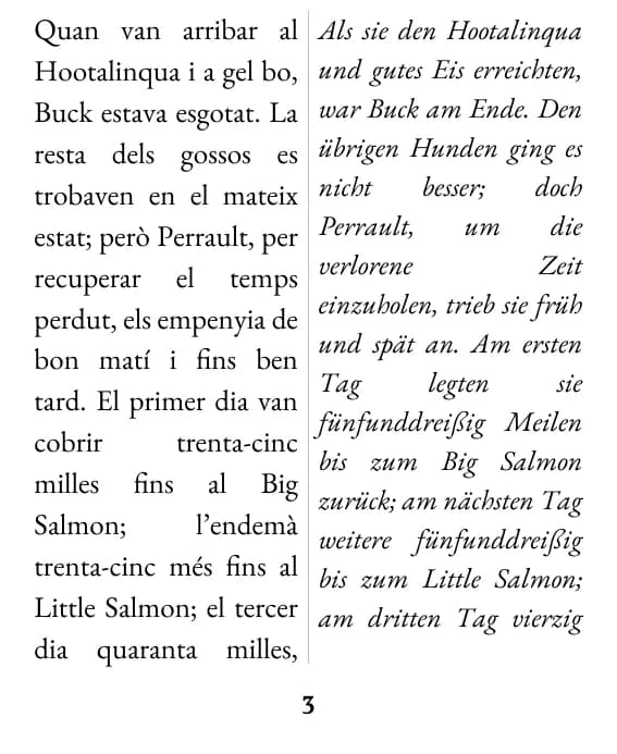 Eine Seite im Layout „Doppelspalte“