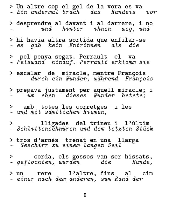 Eine Seite im Layout „Zeile für Zeile“