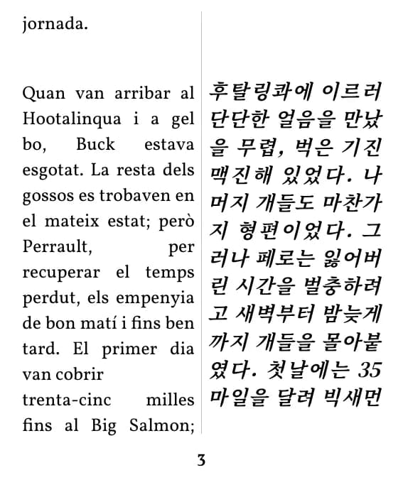 이단 병렬 레이아웃의 페이지