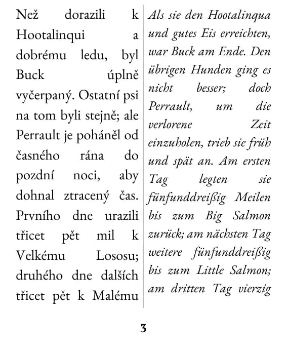 Eine Seite im Layout „Doppelspalte“
