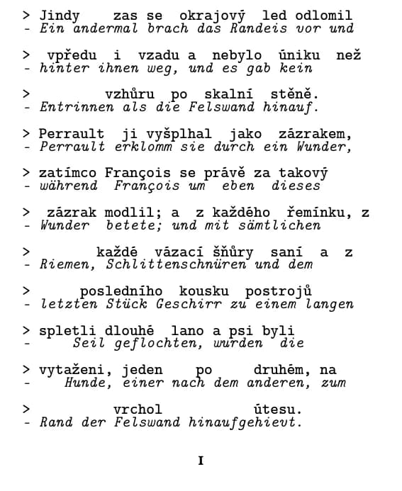 Eine Seite im Layout „Zeile für Zeile“
