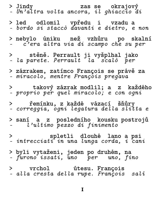 Una pagina con impaginazione riga per riga