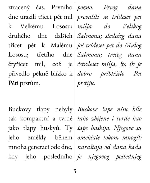 Ogledna stranica, izgled: dvostruka kolona