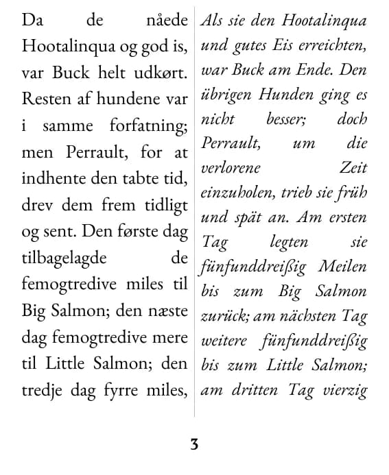 Eine Seite im Layout „Doppelspalte“