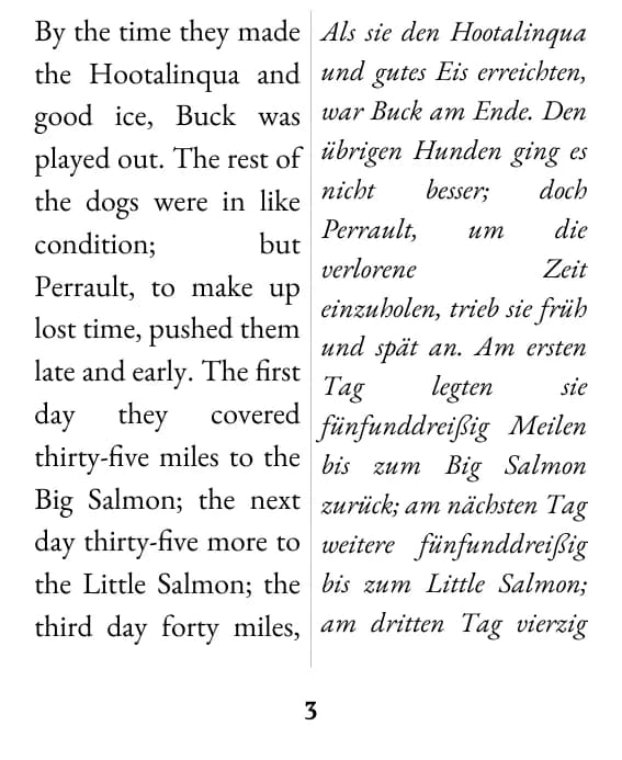 Eine Seite im Layout „Doppelspalte“