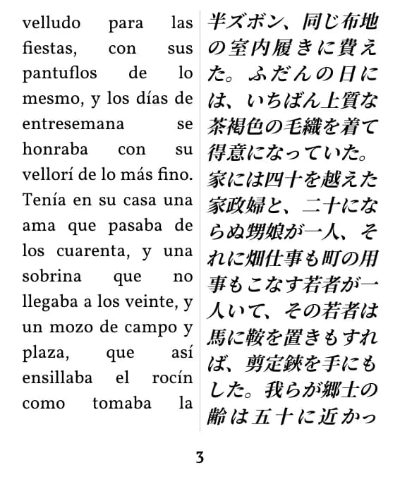 二段組みレイアウトのページ例