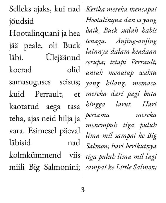 Satu halaman dalam tata letak kolom ganda