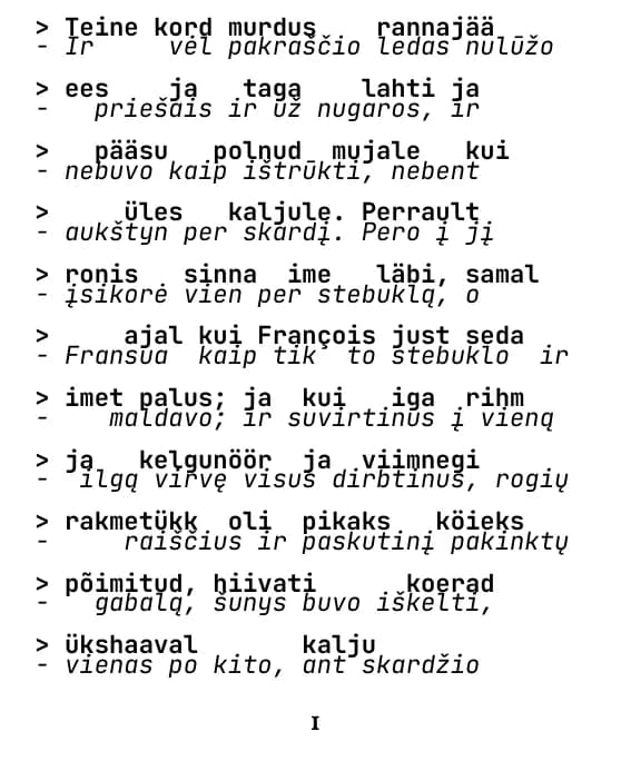 Puslapis – eilutė po eilutės