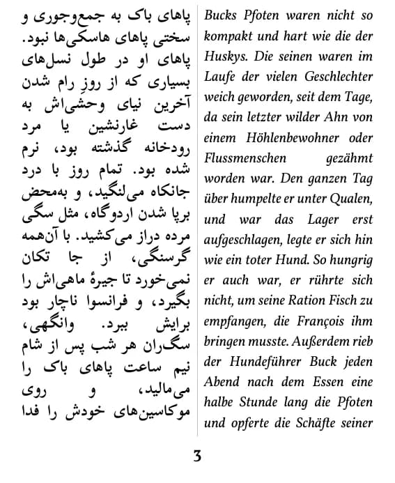 Eine Seite im Layout „Doppelspalte“