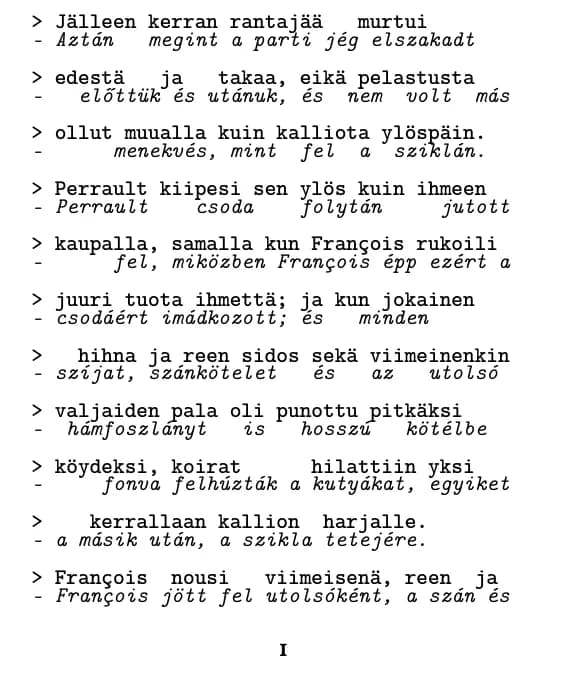 Egy oldal – sorról sorra