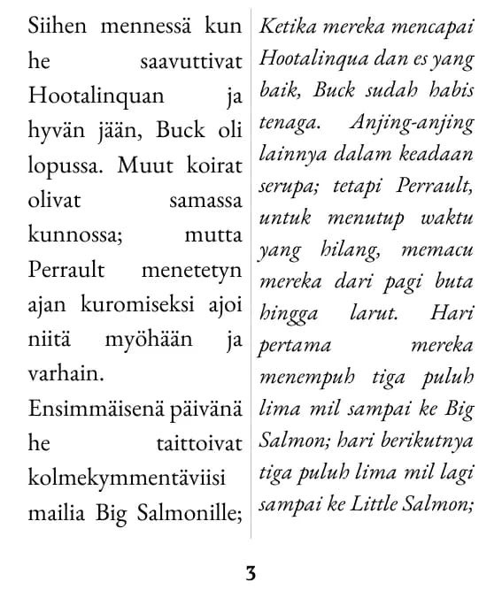 Satu halaman dalam tata letak kolom ganda