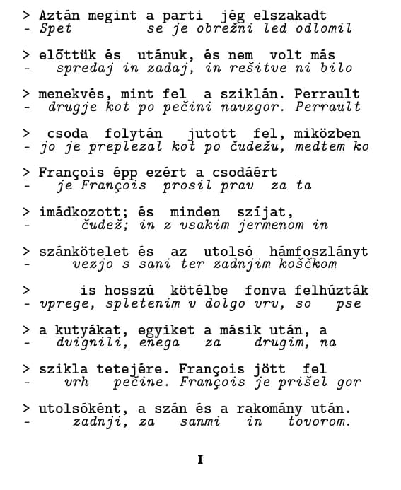 Vzorčna stran, postavitev: vrstico za vrstico