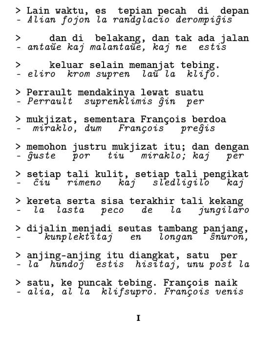 Jack London, Panggilan Alam Liar, paĝo 1 de la fragmento (linio post linio)