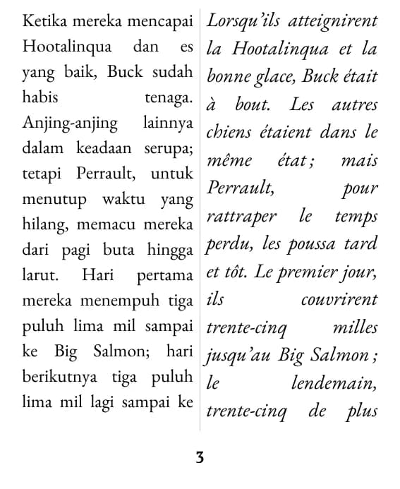Une page en double colonne