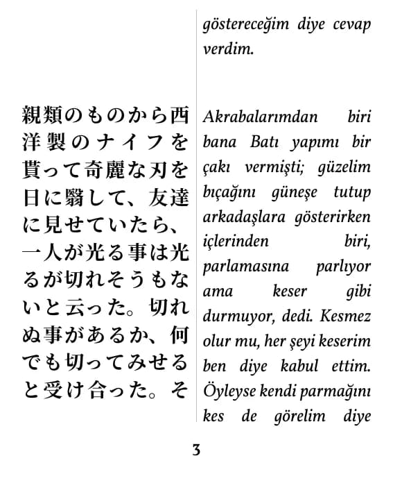 çift sütun düzeninde bir sayfa