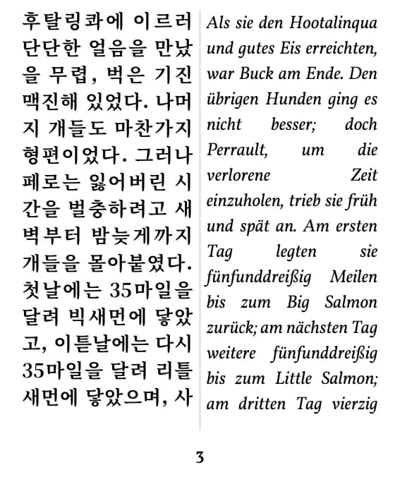 Eine Seite im Layout „Doppelspalte“