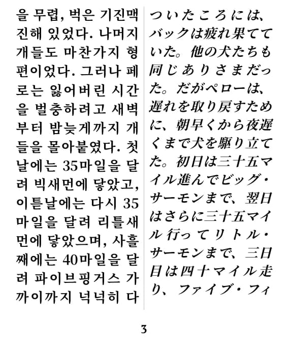 二段組みレイアウトのページ例