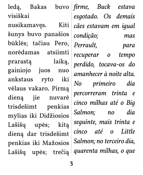 Uma página no formato coluna dupla