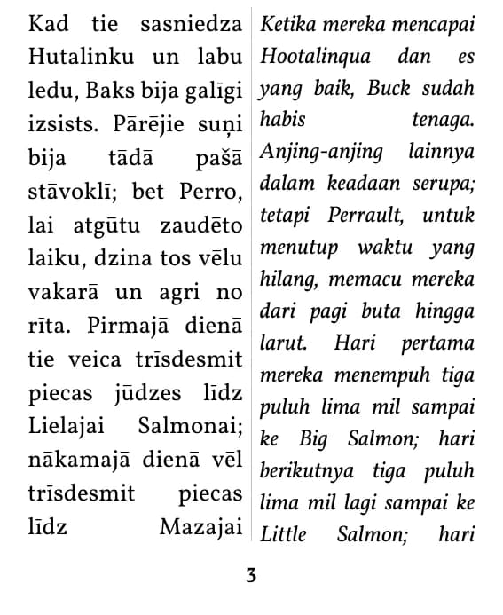 Satu halaman dalam tata letak kolom ganda