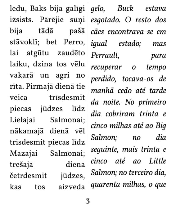 Uma página no formato coluna dupla