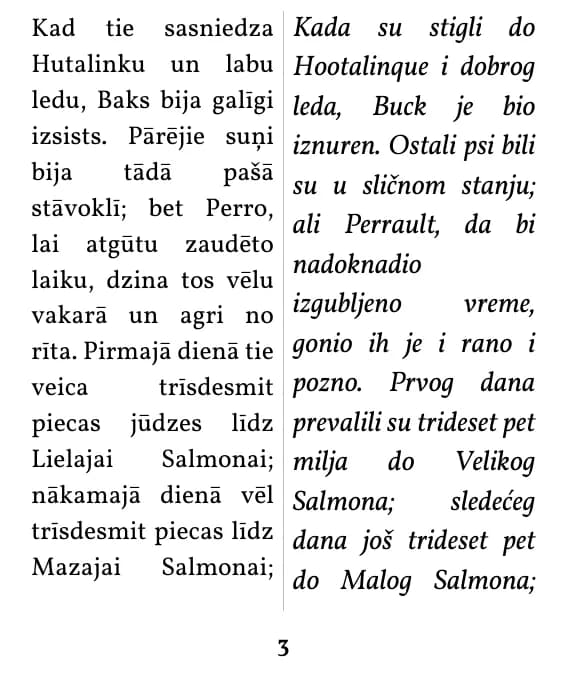 Ogledna stranica, izgled: dvostruka kolona