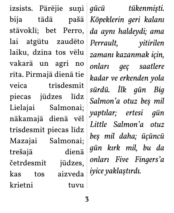 çift sütun düzeninde bir sayfa