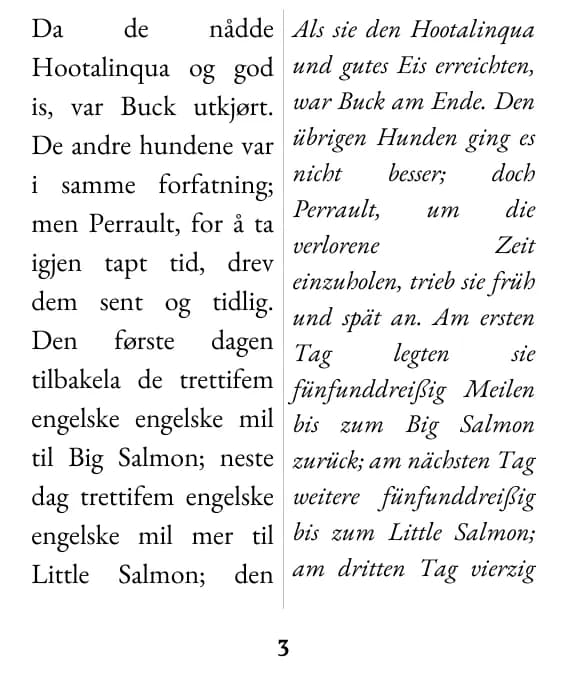 Eine Seite im Layout „Doppelspalte“
