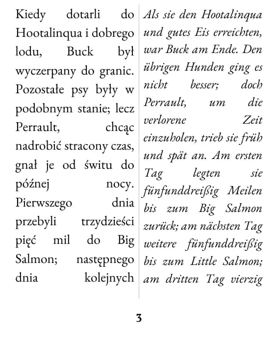 Eine Seite im Layout „Doppelspalte“