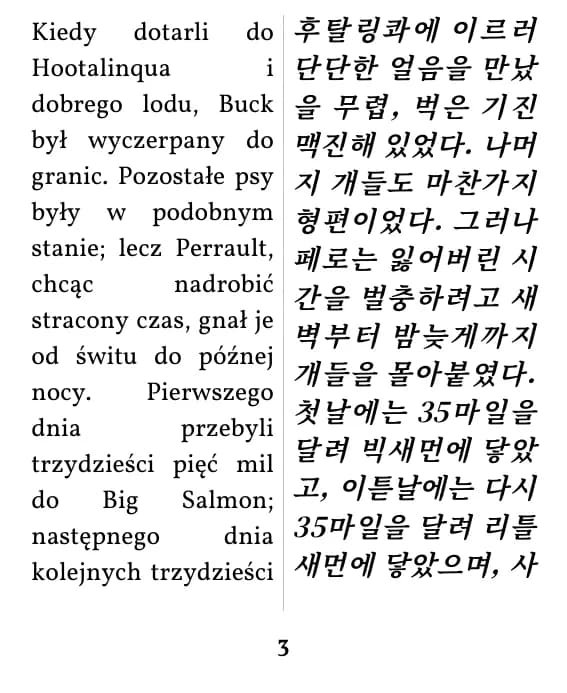 이단 병렬 레이아웃의 페이지