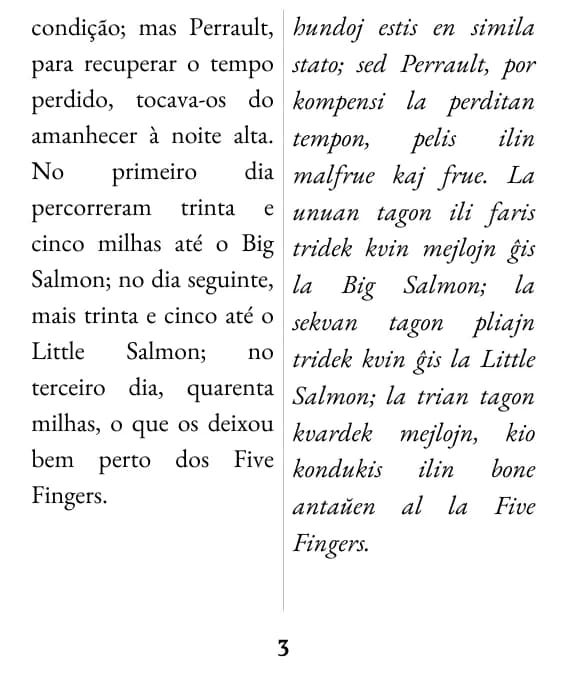 Paĝo en la aranĝo „duobla kolumno”