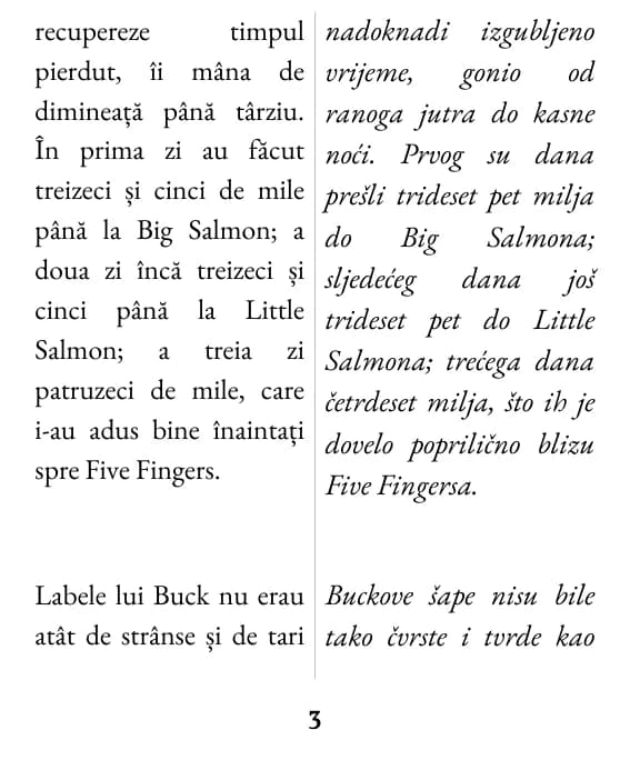 Ogledna stranica, izgled: dva stupca