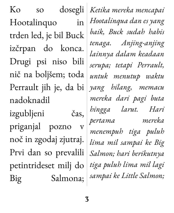 Satu halaman dalam tata letak kolom ganda