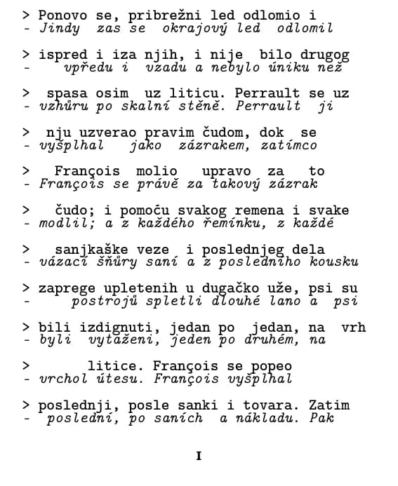 Ukázková stránka, rozvržení: řádek po řádku