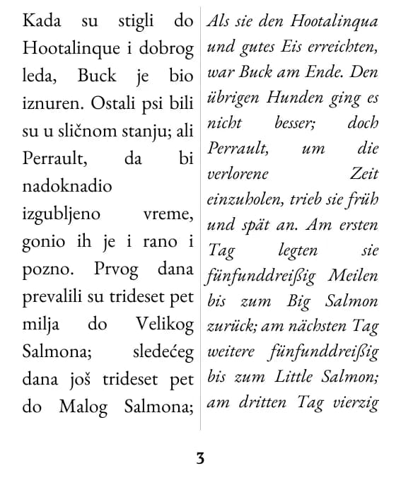 Eine Seite im Layout „Doppelspalte“
