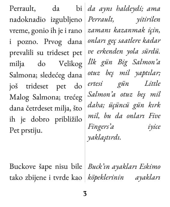 çift sütun düzeninde bir sayfa