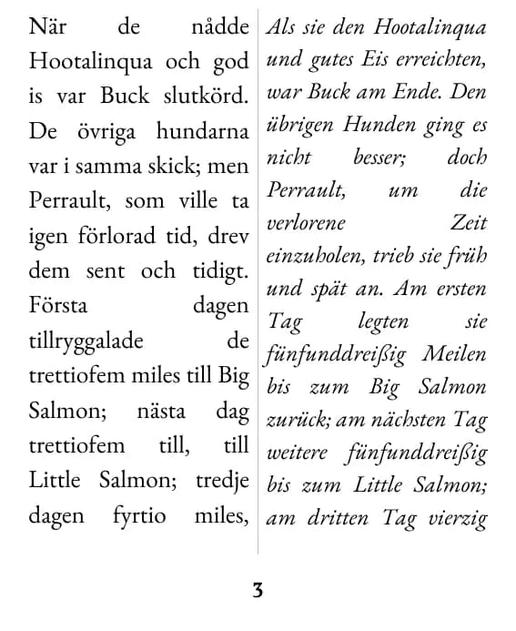 Eine Seite im Layout „Doppelspalte“
