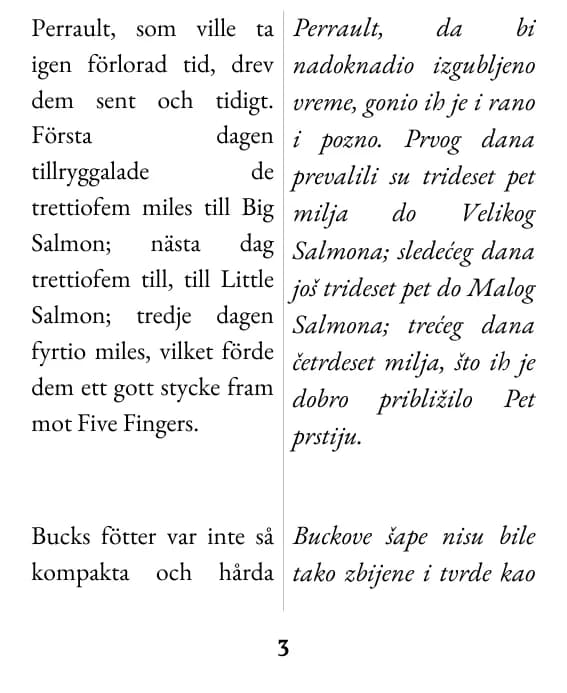 Ogledna stranica, izgled: dvostruka kolona