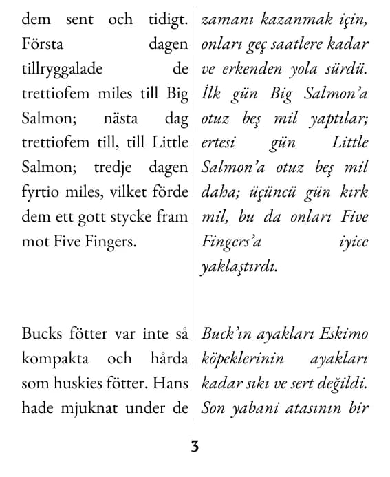 çift sütun düzeninde bir sayfa