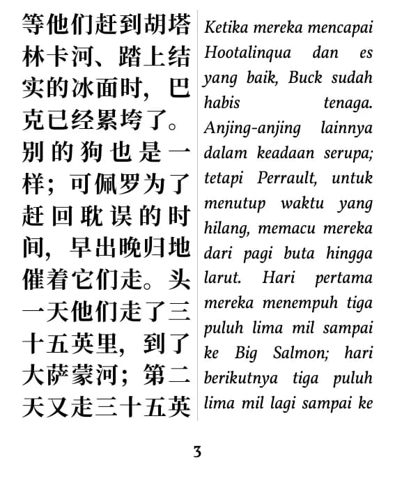 Satu halaman dalam tata letak kolom ganda