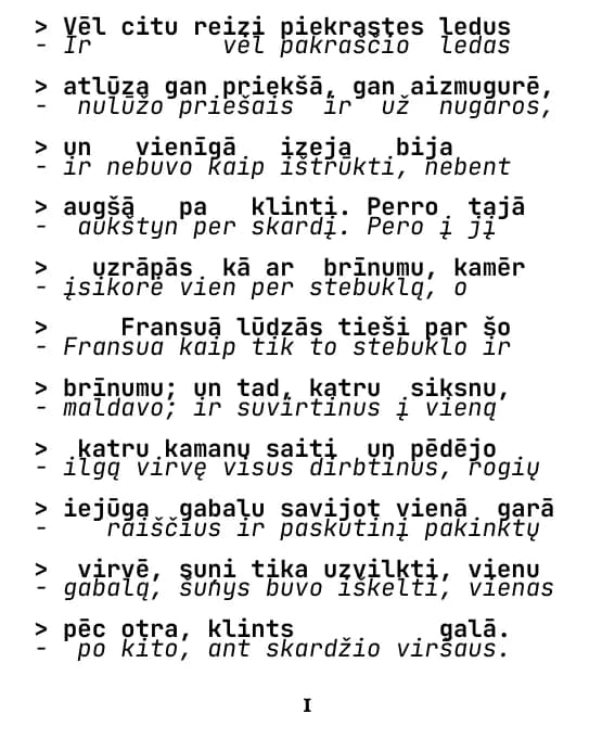 Džeks Londons, Savvaļas aicinājums, ištraukos 1 puslapis (eilutė po eilutės)